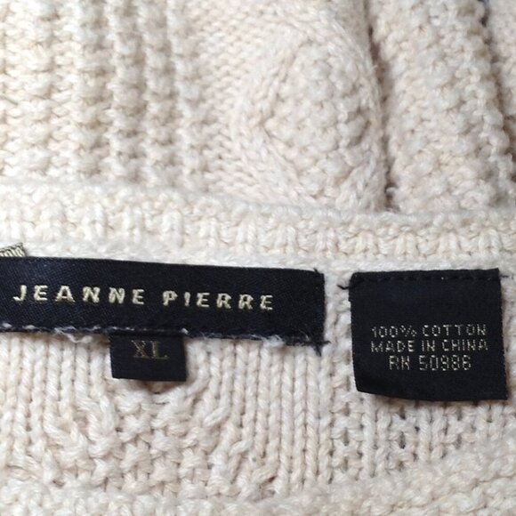 Jeanne Pierre XL Cotton/Chunky Fisherman's Knit, Eclectic Granny, Rolled neck - Picture 6 of 6